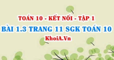 Bài 1.3 trang 11 SGK Toán 10 tập 1 Kết nối tri thức